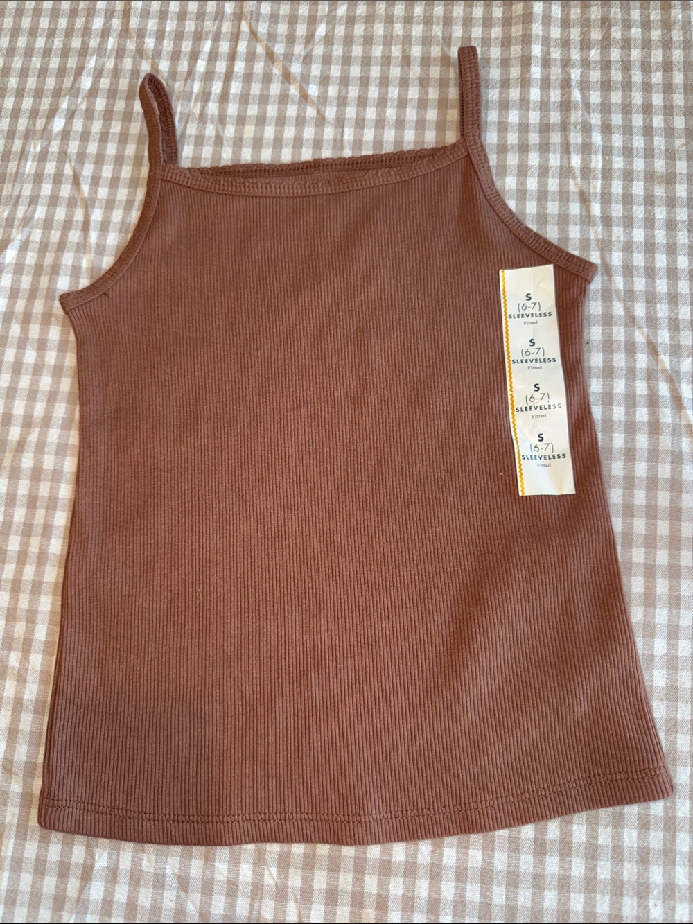 Cat & Jack Brown Ribbed Girls' Tank Top